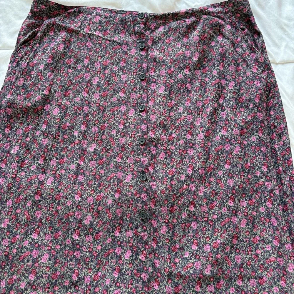 Vintage Maxi Skirt Womens XL Pink Floral Dainty Romantic Cottagecore‎ Whimsical